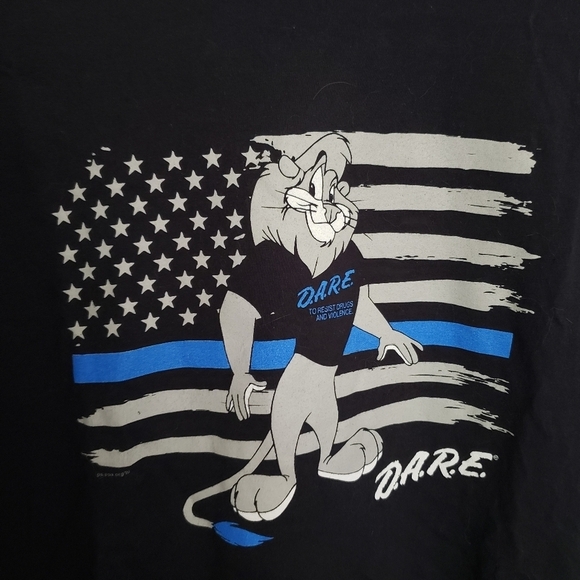 Vintage Y2K Dare Lion D.A.R.E. Crewneck Graphic T-Shirt Mens Large Cotton - Picture 2 of 10